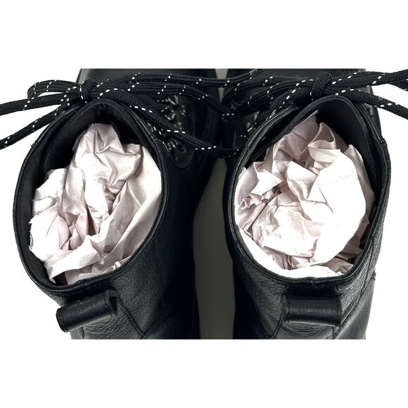 her by Anthony Veer Sophia Black Leather Combat Boots Womens Size 8.5 New $169 - Picture 11 of 13